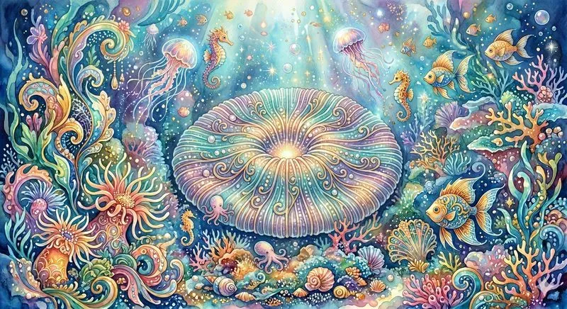 Dreamy Fantasy Watercolor Coral Reefs