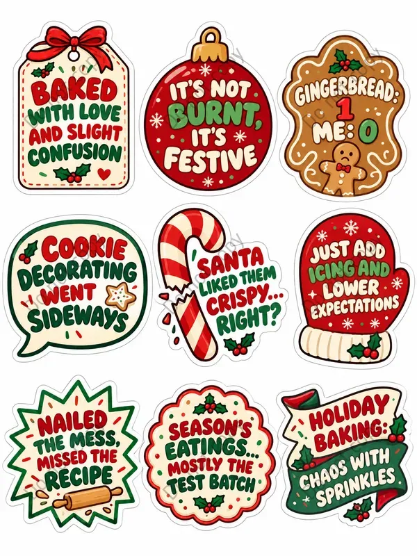 Snarky Christmas Sticker Sheets