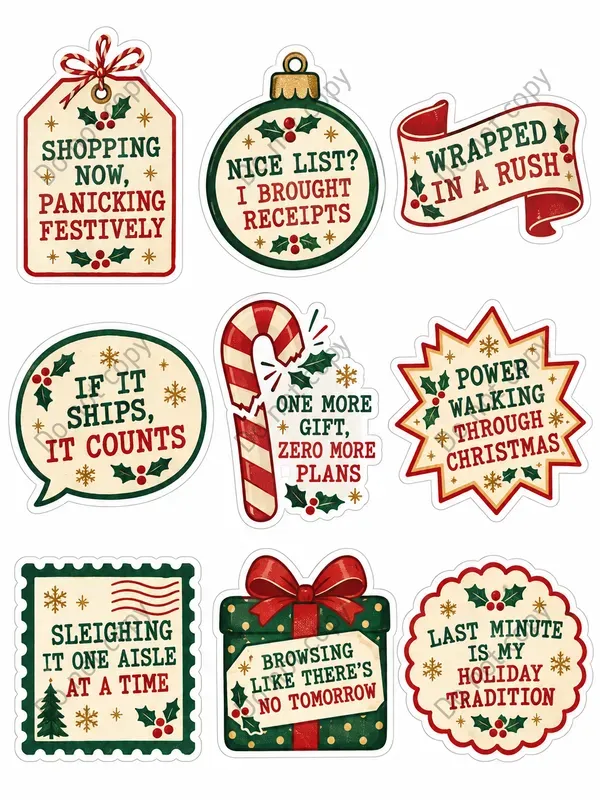 Snarky Christmas Sticker Sheets