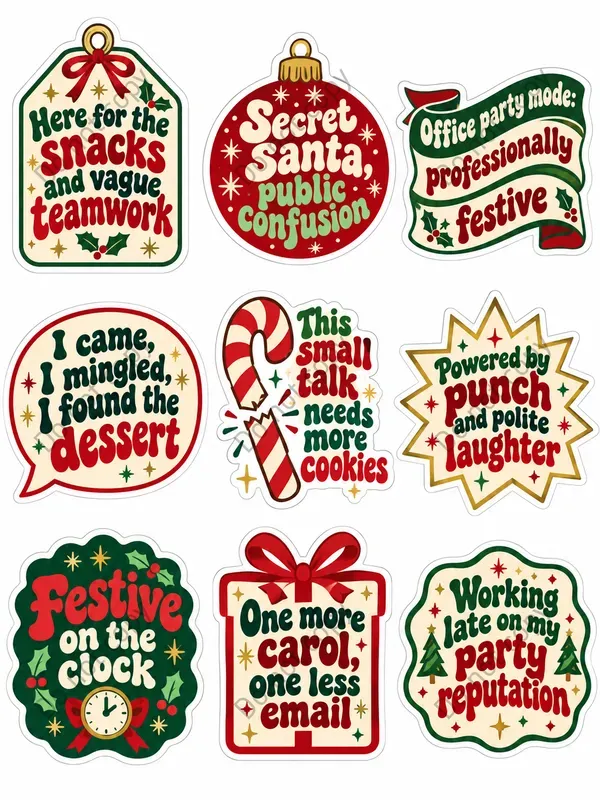 Snarky Christmas Sticker Sheets