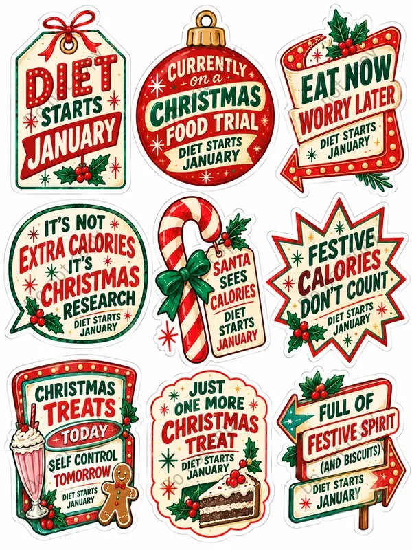 Snarky Christmas Sticker Sheets
