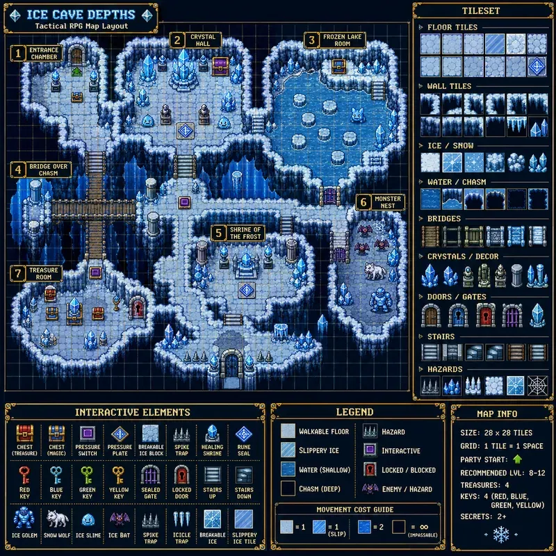 Pixel Art 2D Game Level Layouts With Tiles