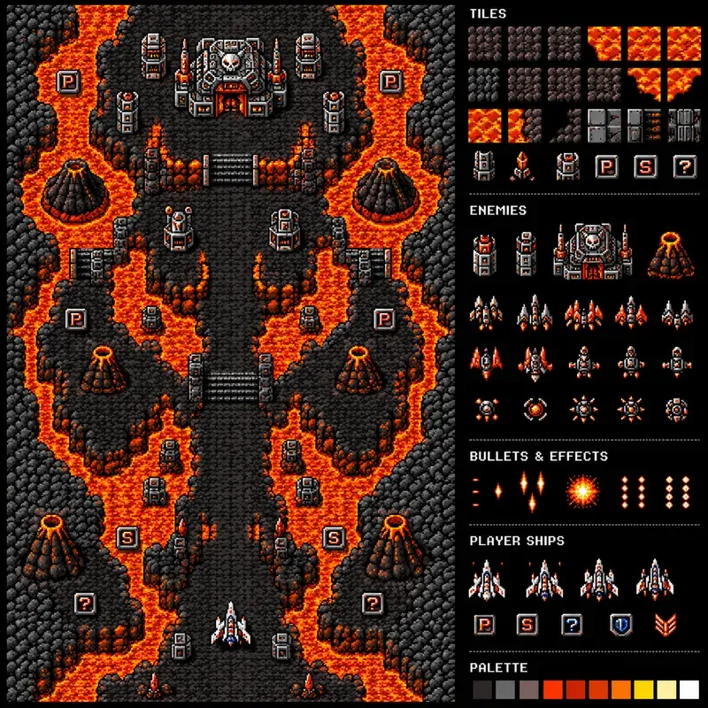 Pixel Art 2D Game Level Layouts With Tiles