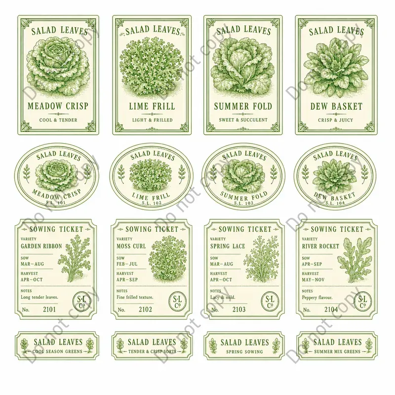 Vintage Seed Drawer Label Sheets