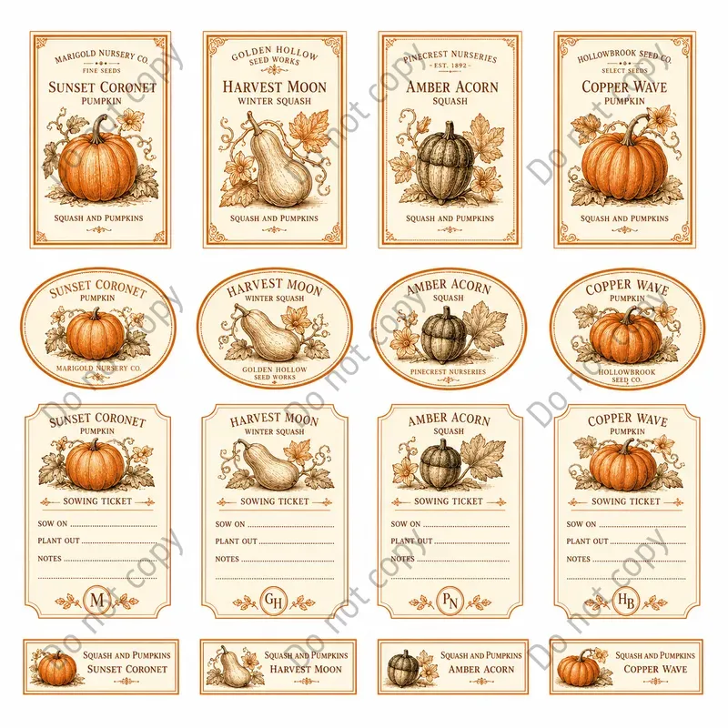 Vintage Seed Drawer Label Sheets