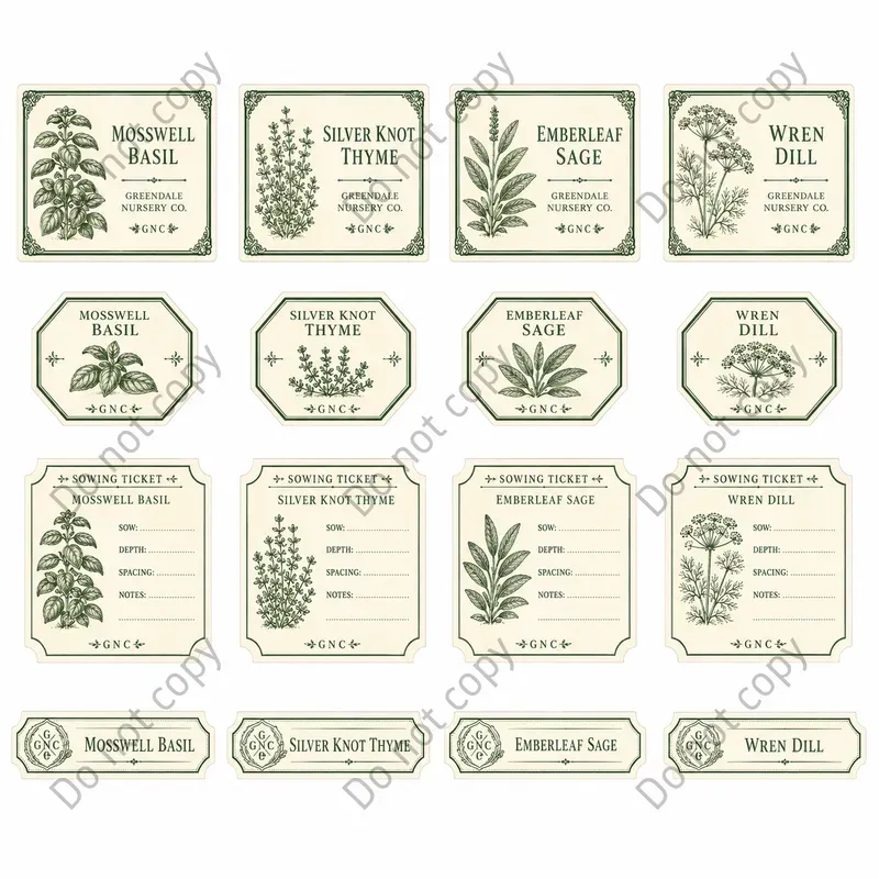 Vintage Seed Drawer Label Sheets