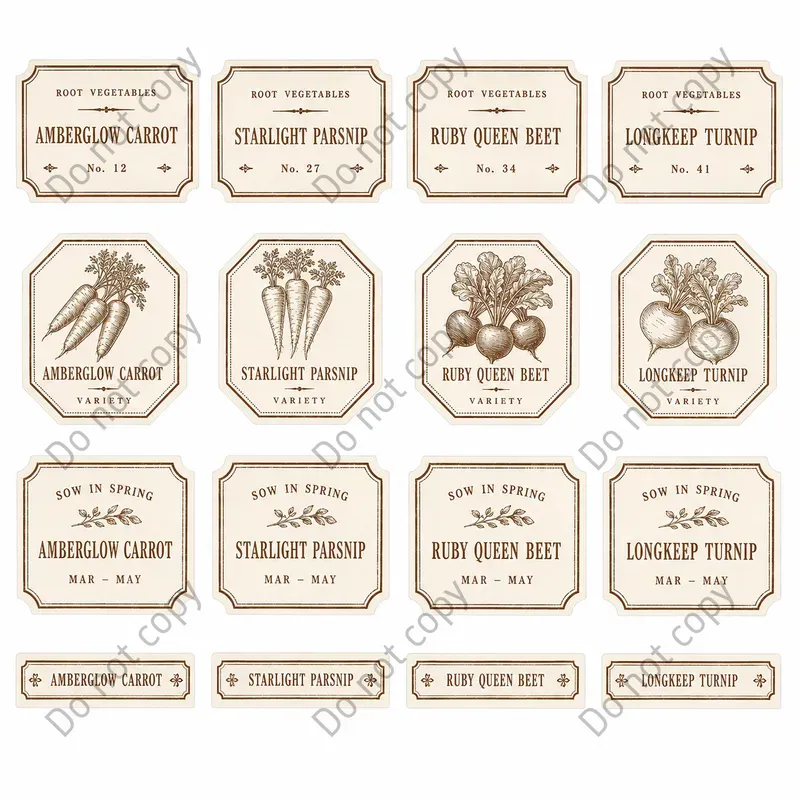 Vintage Seed Drawer Label Sheets
