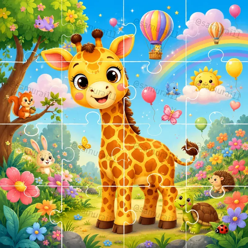 Kids Puzzle Illustration Generator