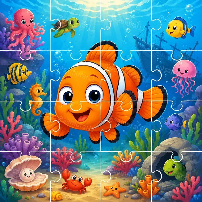 Kids Puzzle Illustration Generator