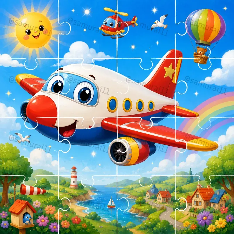 Kids Puzzle Illustration Generator