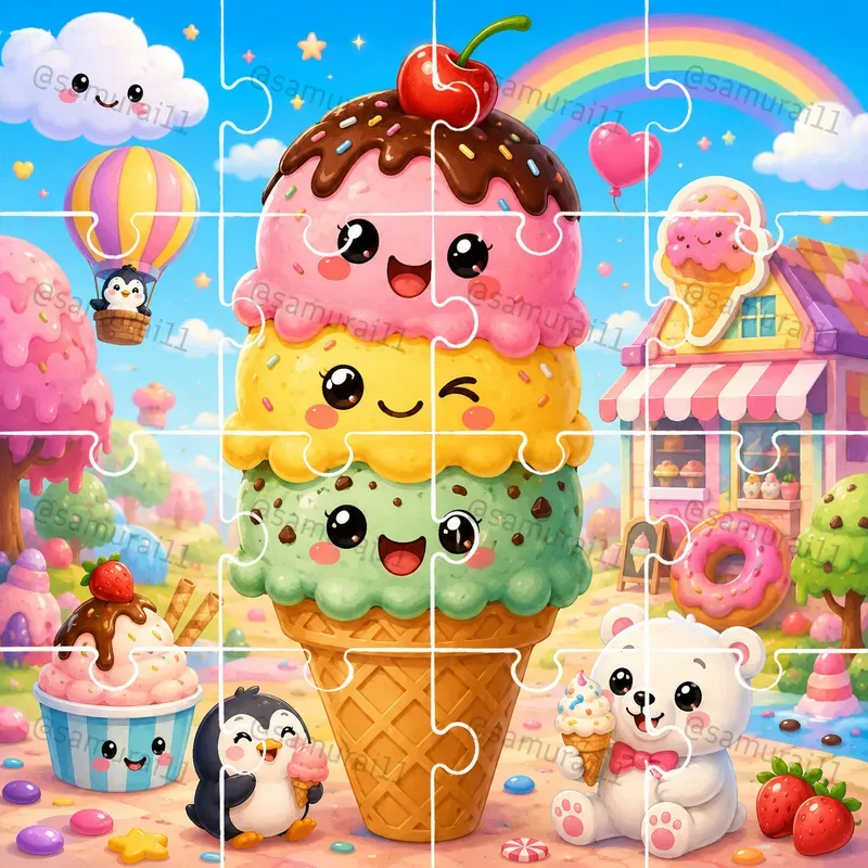 Kids Puzzle Illustration Generator