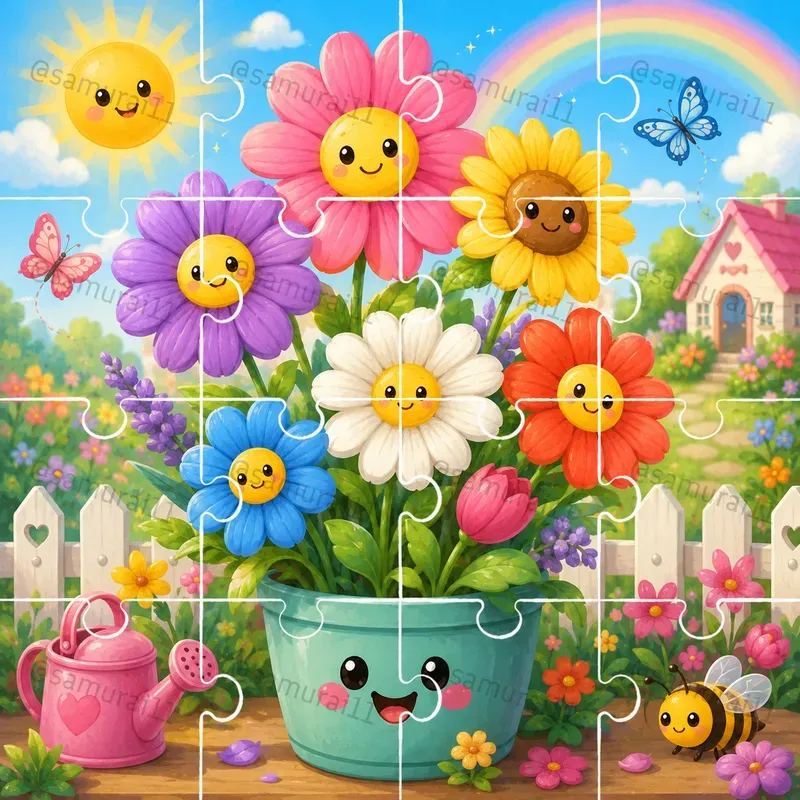 Kids Puzzle Illustration Generator