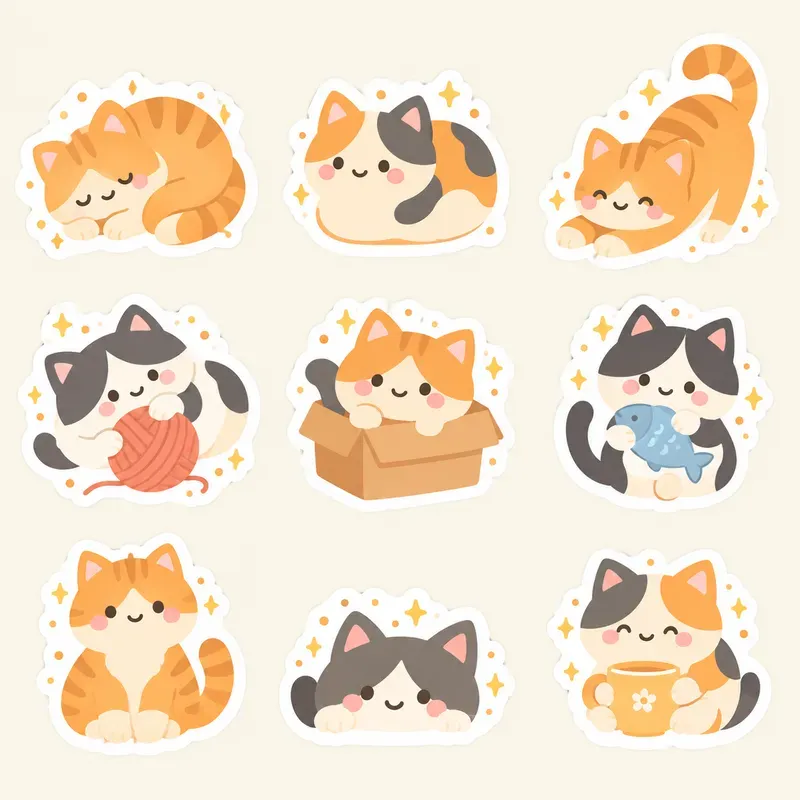 Kawaii Diecut Sticker Sheets