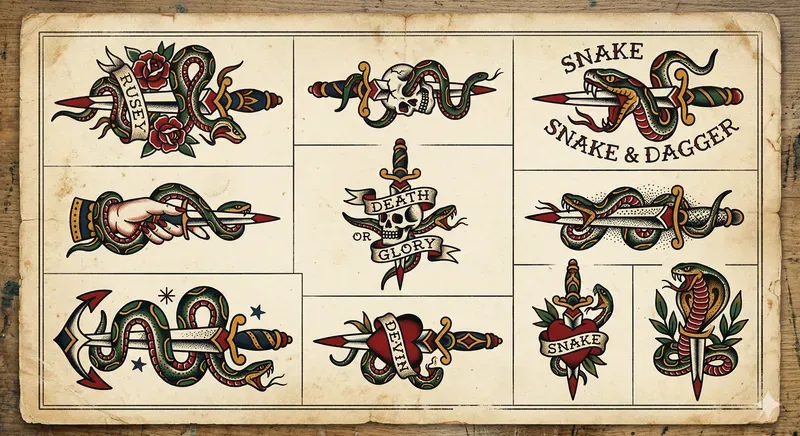 Vintage Tattoo Flash Sheet Art