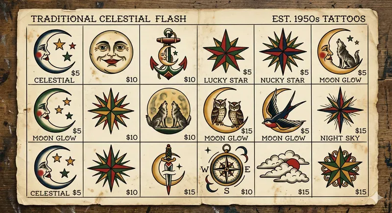 Vintage Tattoo Flash Sheet Art