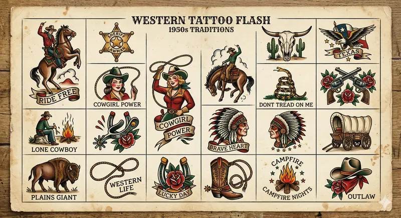 Vintage Tattoo Flash Sheet Art