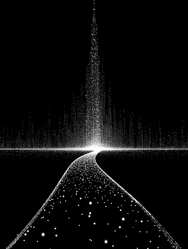 Monochrome Dot Line Art Style