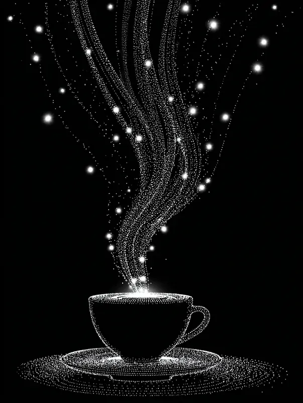 Monochrome Dot Line Art Style