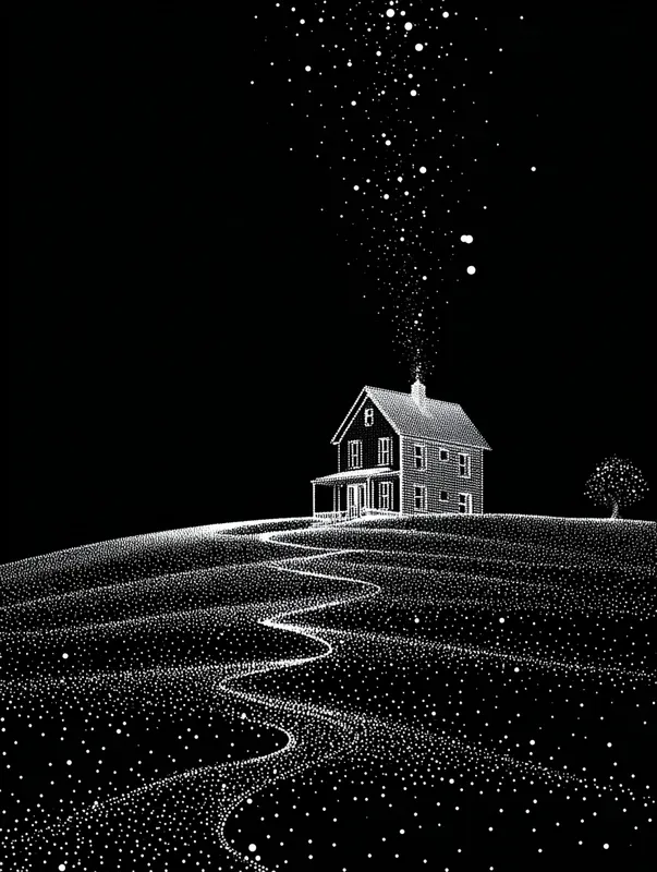 Monochrome Dot Line Art Style