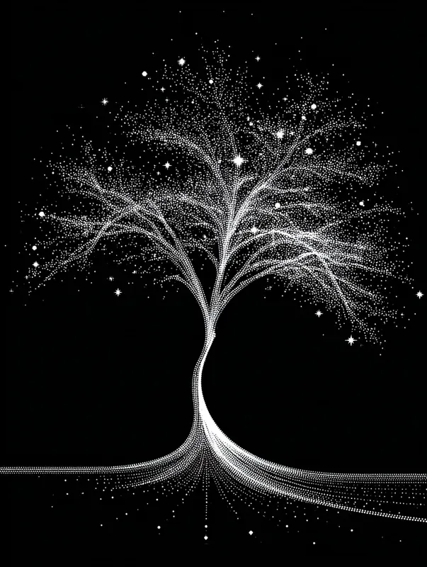 Monochrome Dot Line Art Style