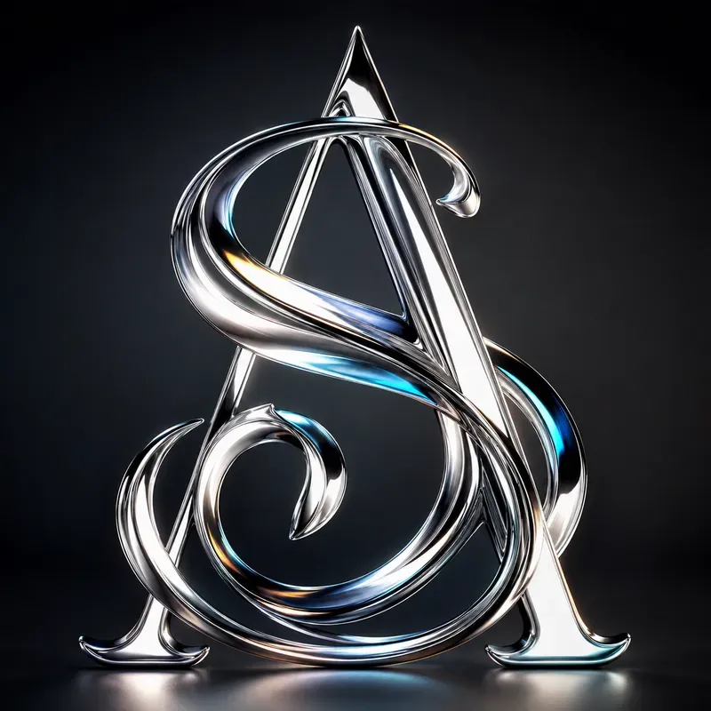 Liquid Chrome Letterforms