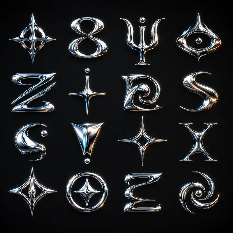 Liquid Chrome Letterforms