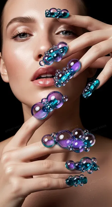3D Liquid Nail Art Editorials