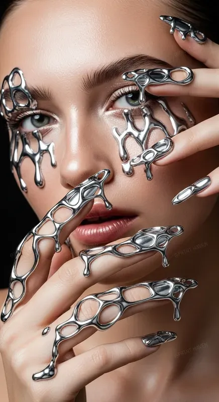 3D Liquid Nail Art Editorials