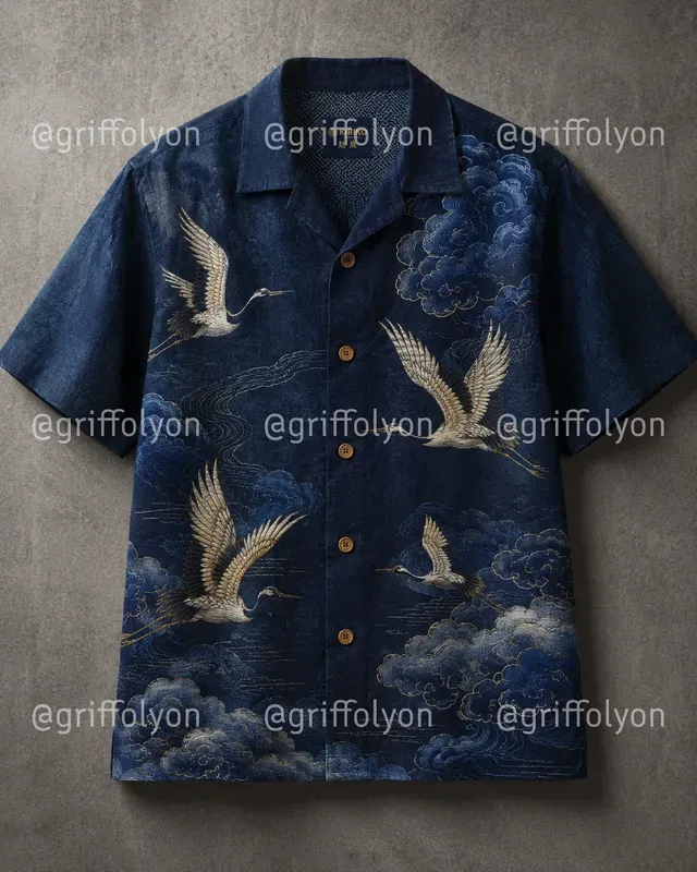 Japanese Indigo Embroidered Shirts