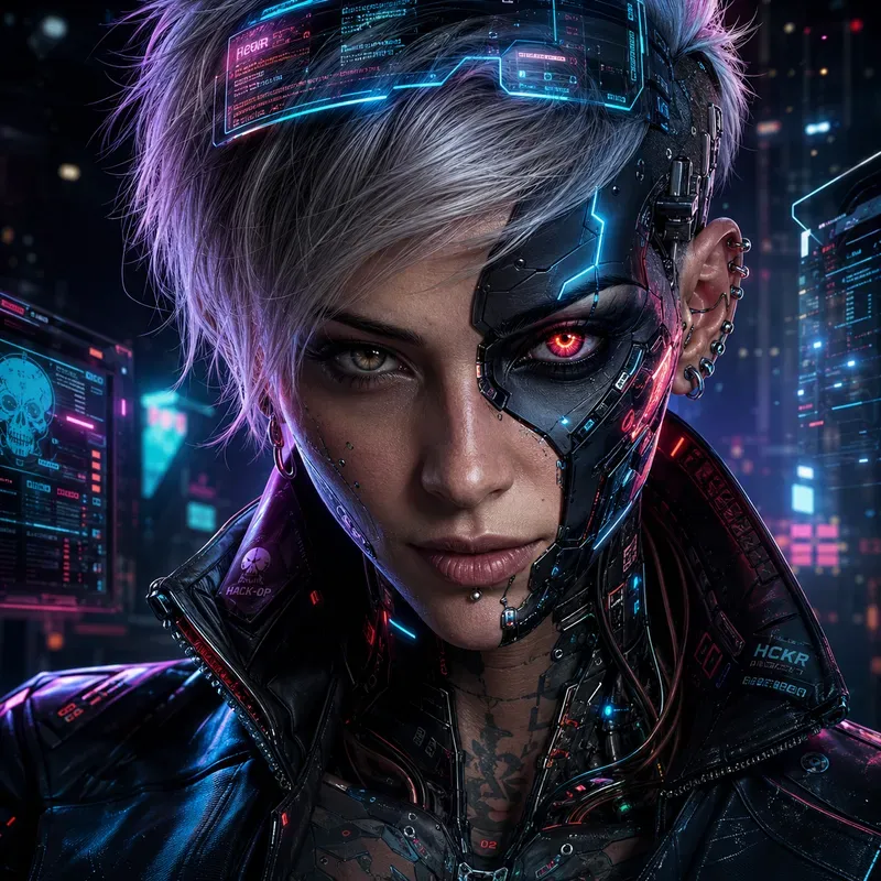 Cyberpunk Cybernetic Portrait Series