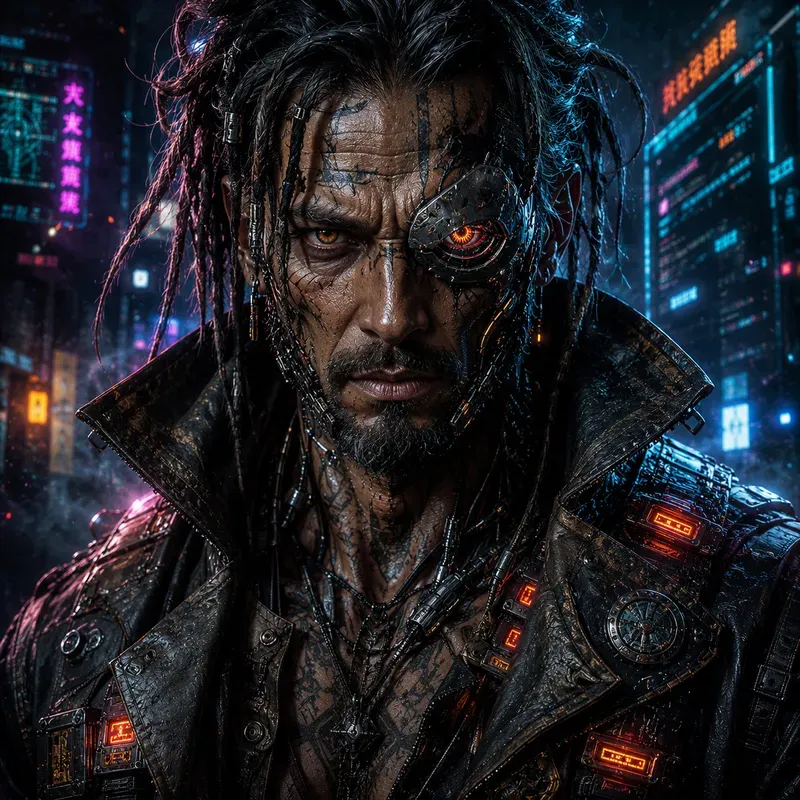 Cyberpunk Cybernetic Portrait Series