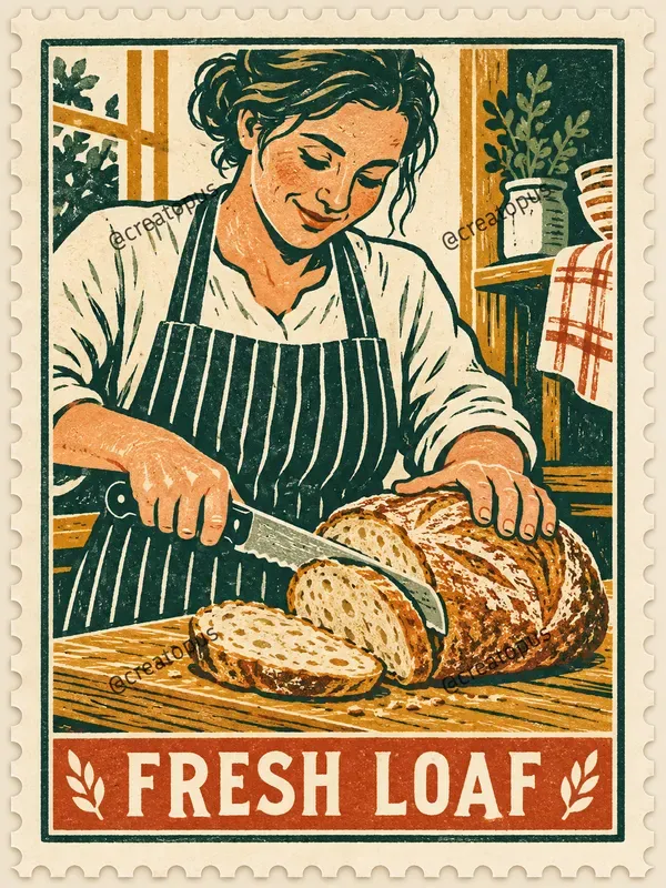 Everyday Ritual Linocut Postage Stamps