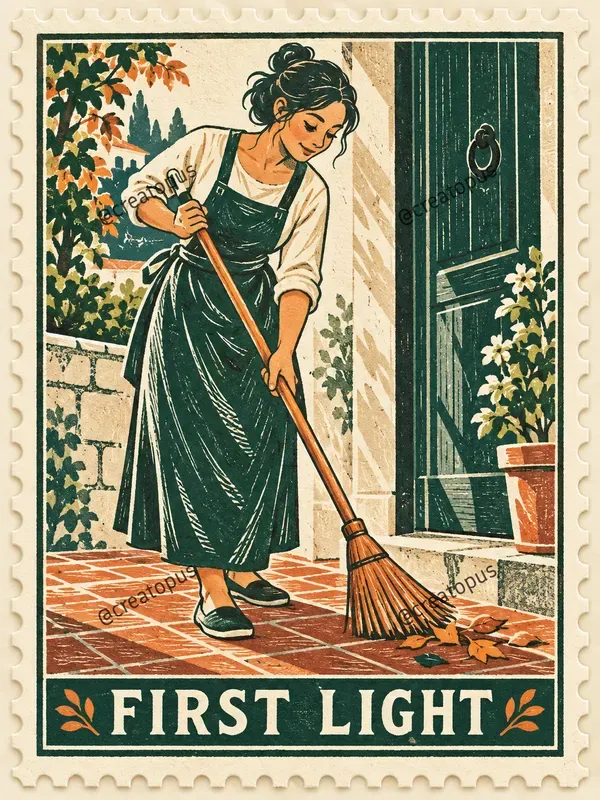 Everyday Ritual Linocut Postage Stamps