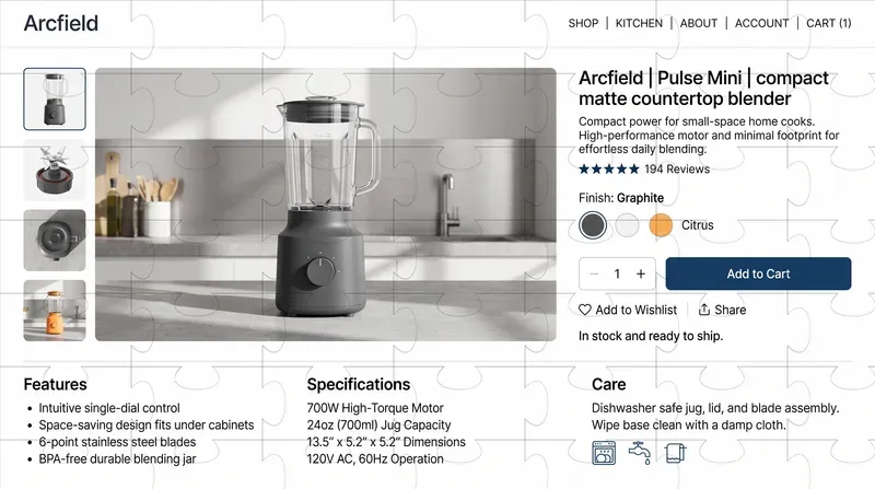 Ecommerce Product Page UI Generator