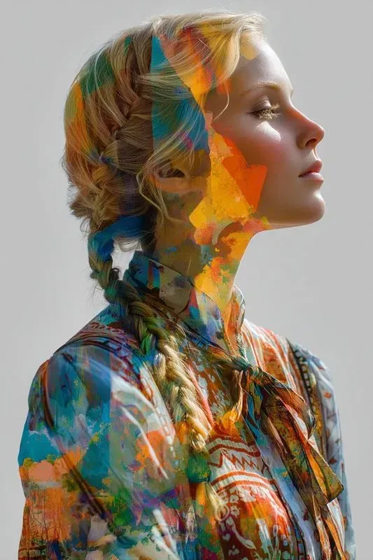 Artistic Portrait Collage Overlays
