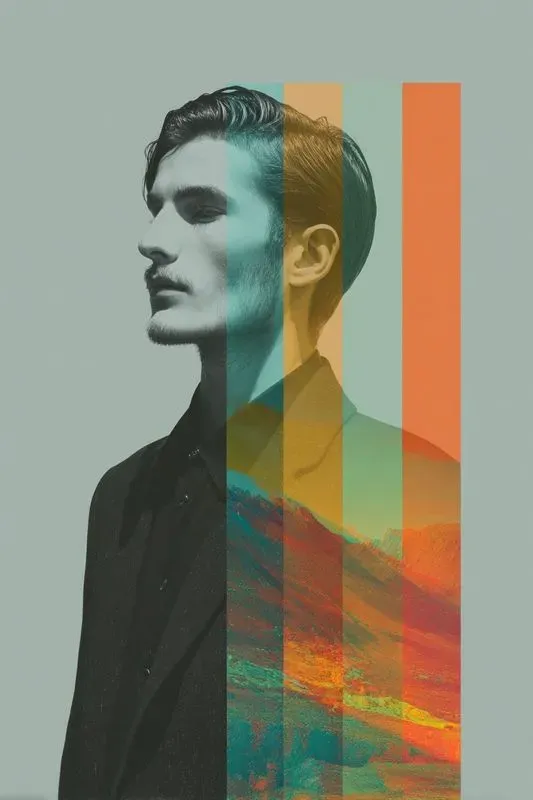 Artistic Portrait Collage Overlays