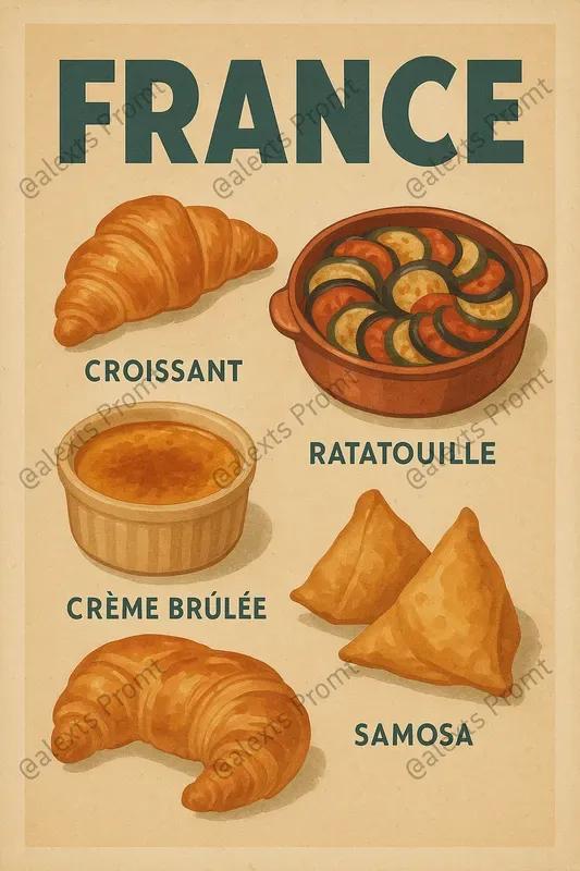 World Food Posters Vintage Style