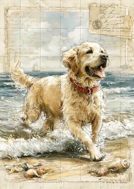 Vintage Beach Scrapbooking Illustrations