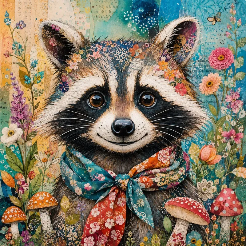 Whimsical Mixed Media Animal Portraits