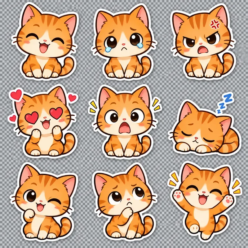 Transparent Character Reaction Stickers