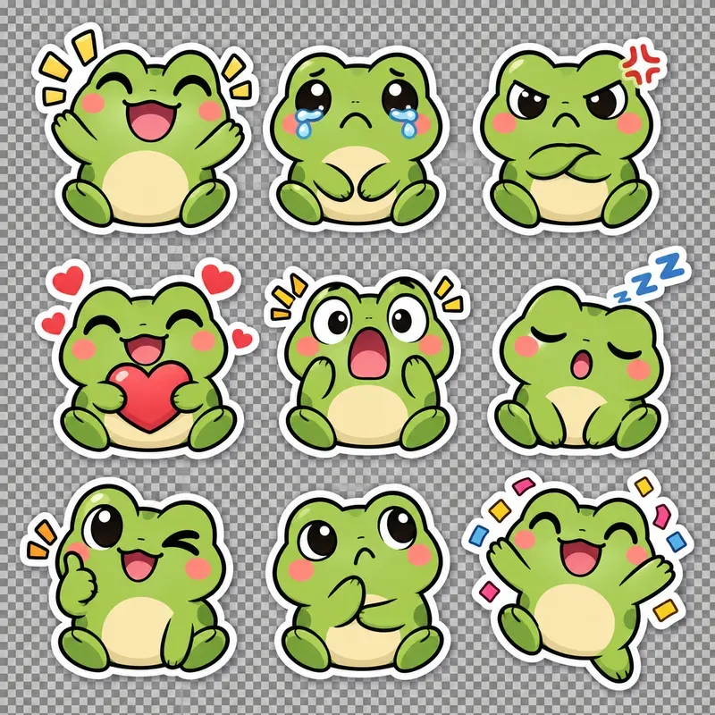 Transparent Character Reaction Stickers