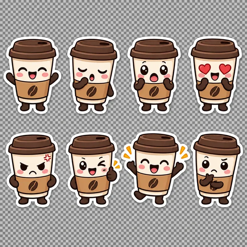 Transparent Character Reaction Stickers