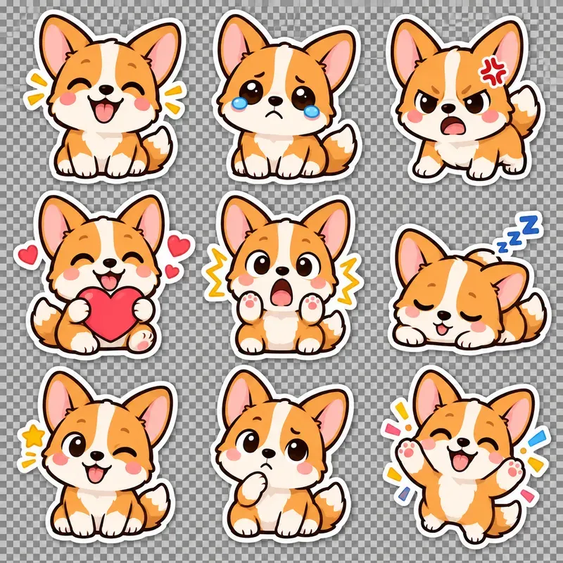 Transparent Character Reaction Stickers