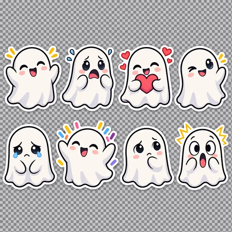 Transparent Character Reaction Stickers