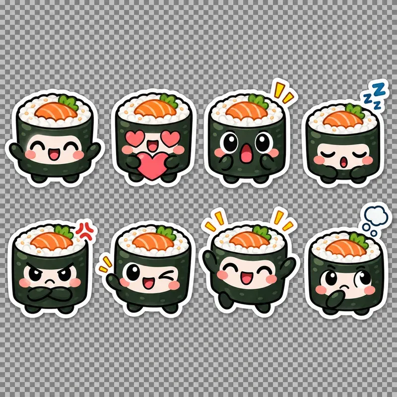 Transparent Character Reaction Stickers
