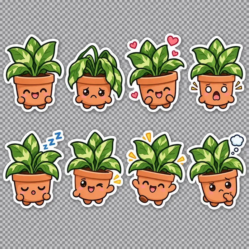 Transparent Character Reaction Stickers