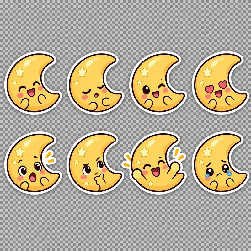 Transparent Character Reaction Stickers