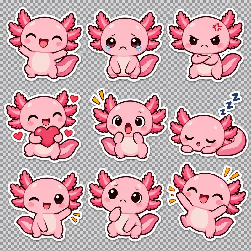 Transparent Character Reaction Stickers