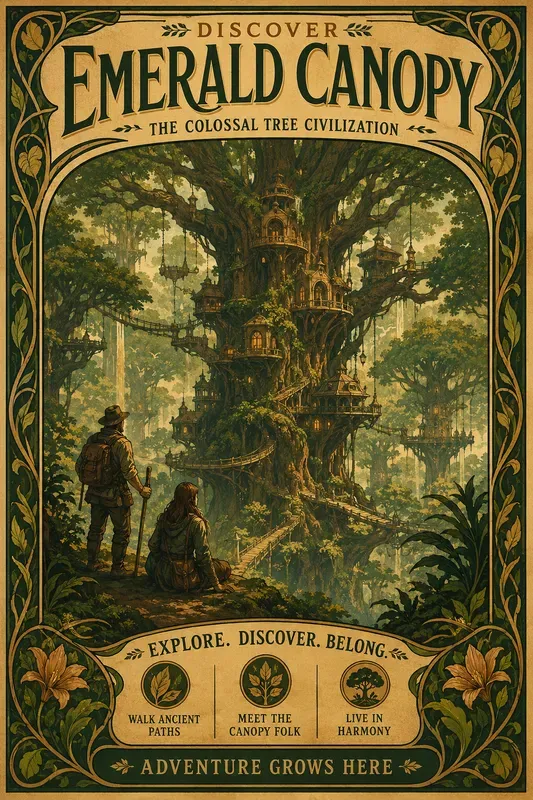 Vintage Fantasy Travel Poster Generator