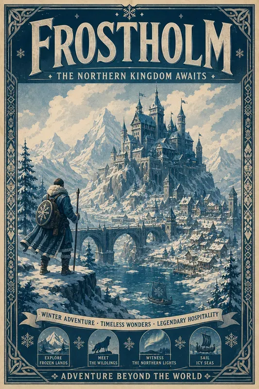 Vintage Fantasy Travel Poster Generator